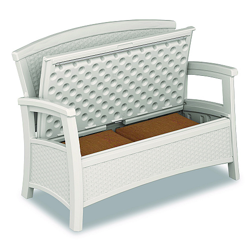 Suncast Elements Loveseat with Storage, 47" x 29.75" x 35.5", Ice Cube (BMWB5000CB)