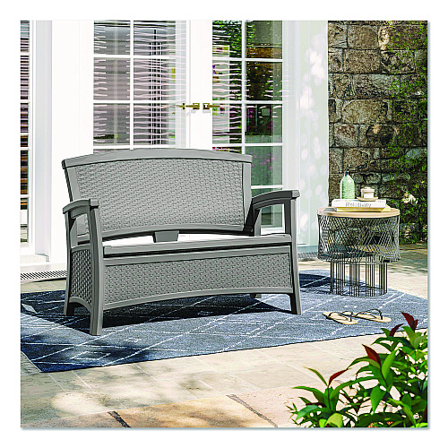 Suncast Elements Loveseat with Storage, 47" x 29.75" x 35.5", Dove Gray (BMWB5000DG)