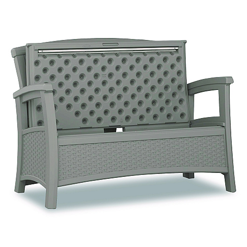 Suncast Elements Loveseat with Storage, 47" x 29.75" x 35.5", Dove Gray (BMWB5000DG)