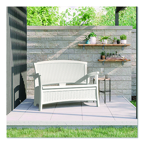 Suncast Elements Loveseat with Storage, 47" x 29.75" x 35.5", Ice Cube (BMWB5000CB)