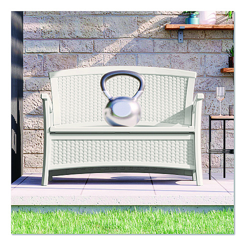 Suncast Elements Loveseat with Storage, 47" x 29.75" x 35.5", Ice Cube (BMWB5000CB)