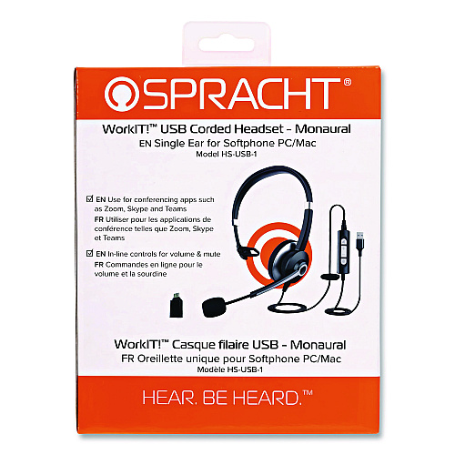 Spracht SPT-HSUSB1 Over-the-Head Monaural Headset