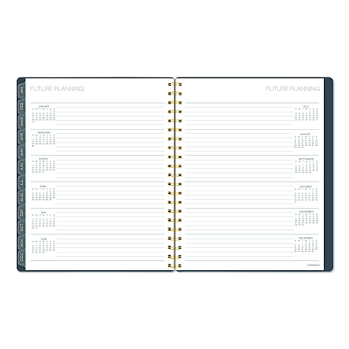 Cambridge Hera Weekly Monthly Planner, Wavy Lines, 11 x 8.5, Black/Gold Cover, 12-Month (Jan to Dec): 2026 (1765905)