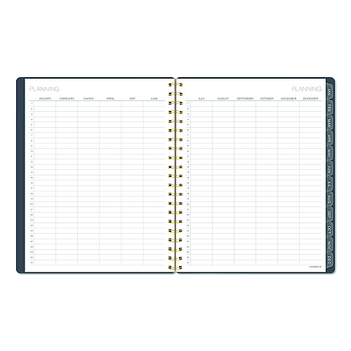 Cambridge Hera Weekly Monthly Planner, Wavy Lines, 11 x 8.5, Black/Gold Cover, 12-Month (Jan to Dec): 2026 (1765905)