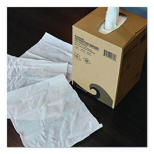 Boardwalk Automotive Wipers, 10.63 x 20.47, Unscented, White, 200/Box, 8 Boxes/Carton (AUTOBX1600W)