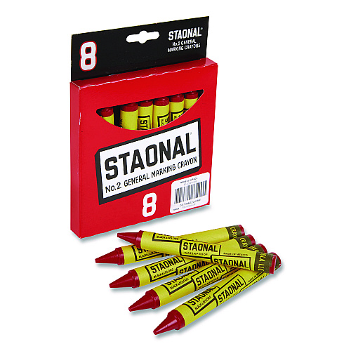 Crayola Staonal Marking Crayons, Red, 8/Box (520002038)