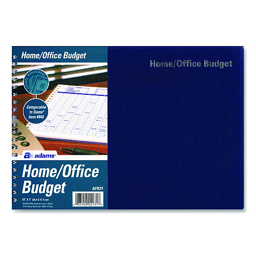 Adams Home/Office Weekly/Monthly Budget Book, Two-Page Spread: 15 Columns, Royal Blue Cover, 7 x 10 Sheets, 32 Sheets/Book (AFR31)