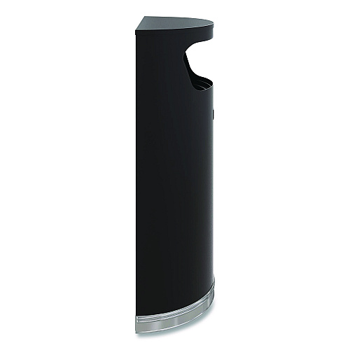 Suncast Commercial Half Round Metal Trash Can, 9 gal, Steel, Black (MTCRES901BK)