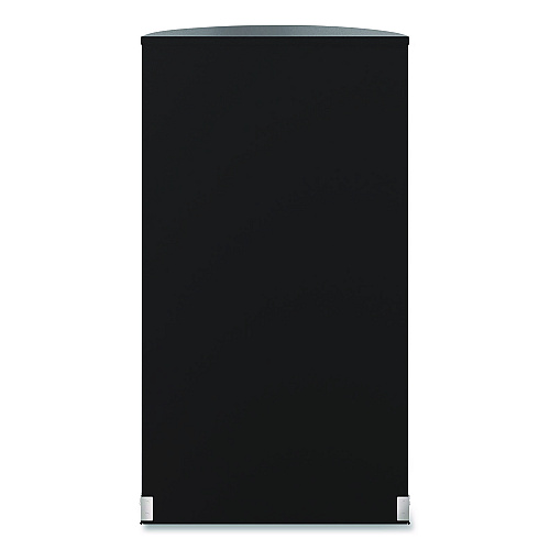 Suncast Commercial Half Round Metal Trash Can, 9 gal, Steel, Black (MTCRES901BK)