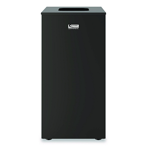 Suncast Commercial Square Metal Decorative Can, Steel, 24 gal, Black (MTCSQ240)
