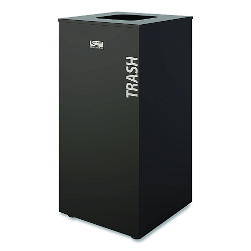 Suncast Commercial Square Metal Decorative Can, Steel, 24 gal, Black (MTCSQ240)