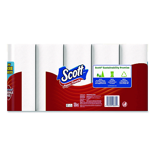 Scott Choose-A-Sheet Mega Kitchen Roll Paper Towels, 1-Ply, 7.31 x 11, White, 108 Sheets/Roll, 15 Rolls/Pack, 2 Packs/Carton (56674)