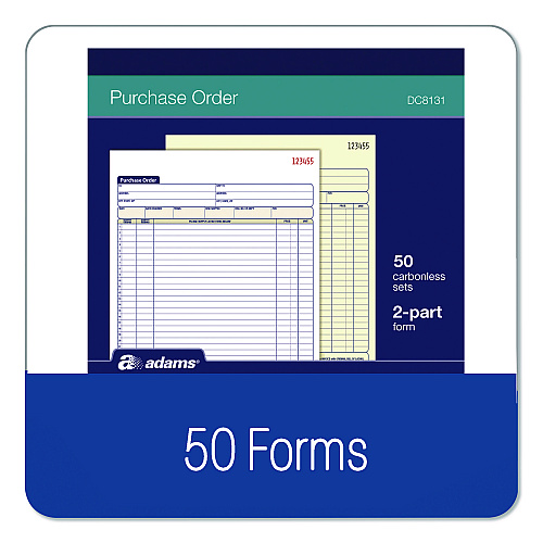 Adams Multipart Purchase Order Pad, Two-Part Carbonless, 8.38 x 10.19, 50 Forms Total (DC8131)