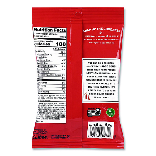 Harvest Snaps Crunchy Loops, Sour Cream and Onion, 1.35 oz Bag, 8/Box (22002516)