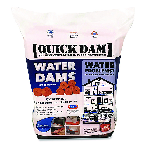 Quick Dam Water Dams, 2.5" x 4 ft x 2.5", 5/Pack (WUB245)