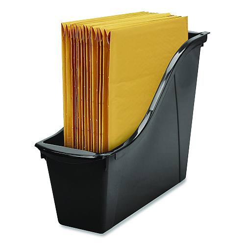 Storex Small Book Bin, 1.5 gal, 4.5" x 11.75" x 8.5", Black, 6/Pack (70123E06C)