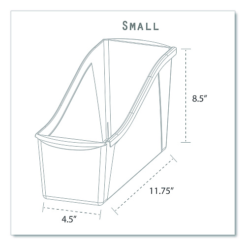 Storex Small Book Bin, 1.5 gal, 4.5" x 11.75" x 8.5", Black, 6/Pack (70123E06C)