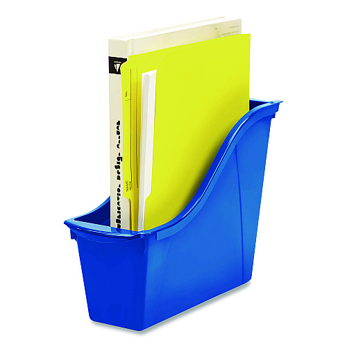 Storex Small Book Bin, 1.5 gal, 4.5" x 11.75" x 8.5", Assorted Bright Colors, 6/Pack (70113U06C)