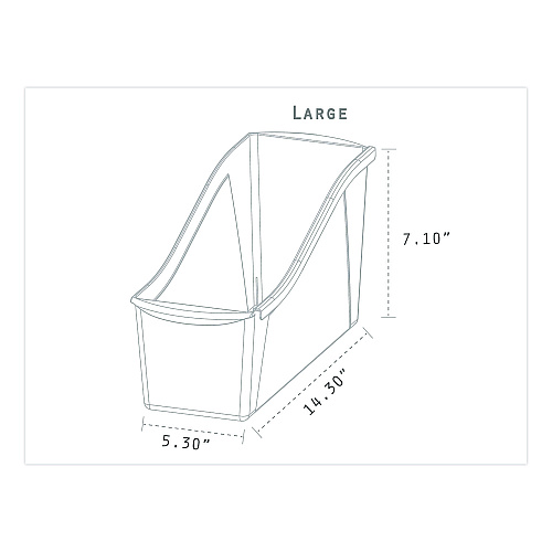 Storex Large Book Bin, 2 gal, 5.3" x 14.3" x 7", Black, 6/Pack (70109E06C)