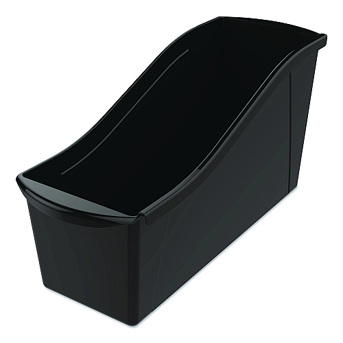 Storex Large Book Bin, 2 gal, 5.3" x 14.3" x 7", Black, 6/Pack (70109E06C)