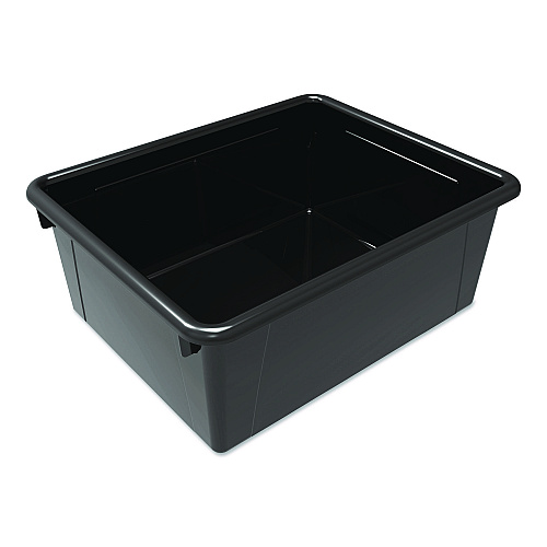 Storex Storage Tray, Deep, 2 gal, 10.65" x 10.65" x 5.2", Black, 5/Pack (62523U05C)