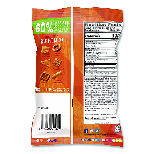 Snacks, Cheddar, 4.5 oz Bag, 8/Carton