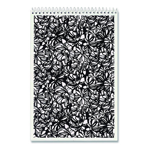 TOPS Fashion Steno Pad, Gregg Rule, Assorted Abstract Floral Headband Designs, (80) White 6 x 9 Sheets, 6/Pack (80230)