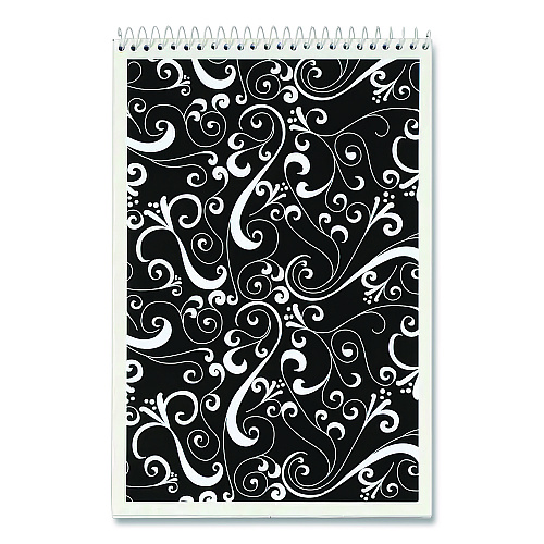 TOPS Fashion Steno Pad, Gregg Rule, Assorted Abstract Floral Headband Designs, (80) White 6 x 9 Sheets, 6/Pack (80230)