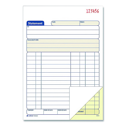 Adams Multipart Statement Pad, Two-Part Carbonless, 5.56 x 7.94, 50 Sets/Pad, 3 Pads/PK (DC58123)