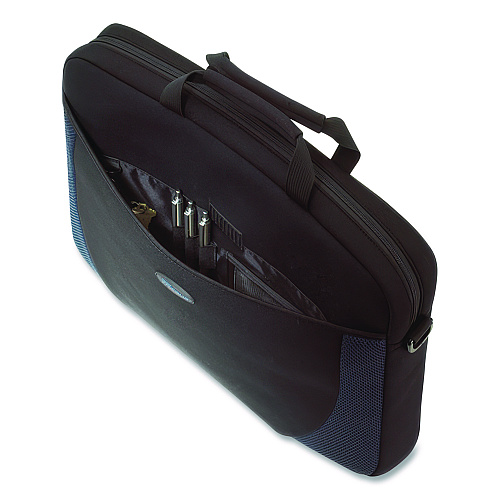 Targus Horizontal Slipcase, Fits Devices Up to 17", Neoprene, 17.25 x 4 x 13, Black/Blue (CVR21710)