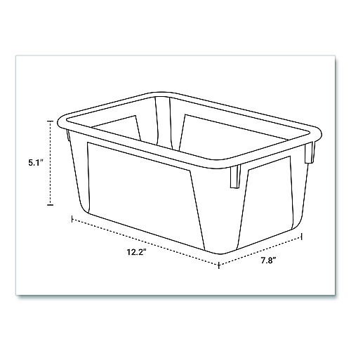 Storex Cubby Bin, 1.8 gal, 7.8" x 12.09" x 5.18", Translucent, 5/Pack (62461U05C)