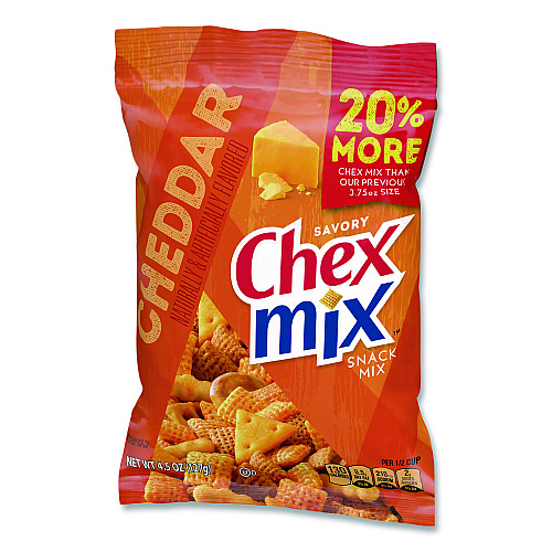 Snacks, Cheddar, 4.5 oz Bag, 8/Carton