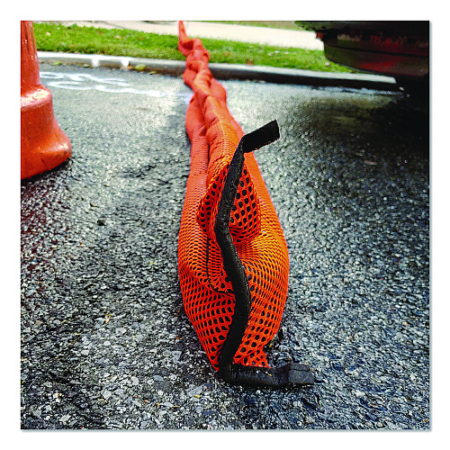 Quick Dam Outdoor Grab and Go Bucket Kit, (4) Hi-Vis 10 ft Flood Barriers (QDGG104HV)
