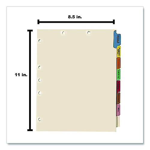 Medical Arts Press Side Tab Medical Chart Indexes, 8-Tab, Assorted Medical, 11 x 8.5, Manila, 50/Box (30227)