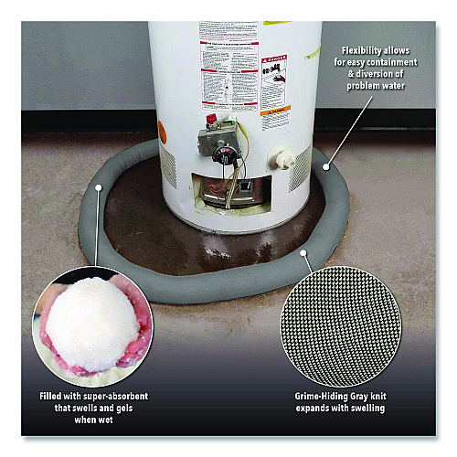 Quick Dam Water Dams, 2.5" x 10 ft x 2.5", Gray, 12/Box (WUB21012G)