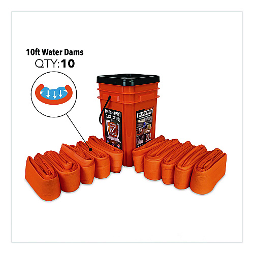 Quick Dam Indoor Bucket Kit, (1) Bucket, (10) 10 ft Water Dams (WUGG1010)