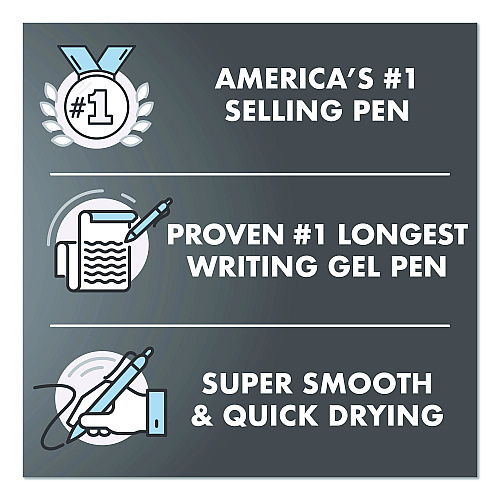 G2 Edge Premium Gel Roller Pen, Retractable, Fine 0.7 mm, Black Ink, White Barrel, Dozen