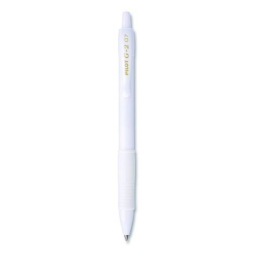 G2 Edge Premium Gel Roller Pen, Retractable, Fine 0.7 mm, Black Ink, White Barrel, Dozen