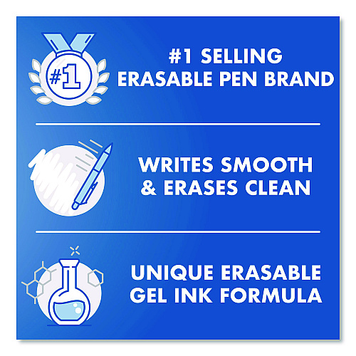 Frixion Synergy Clicker Erasable Gel Pen, Retractable, Extra Fine 0.5 mm, Red Ink, Black/Red Barrel, Dozen