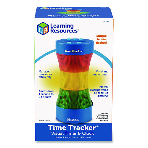 Learning Resources Time Tracker Visual Timer and Clock, LCD, 5.4 x 8.6 x 2.5, Assorted Colors (LER6900)
