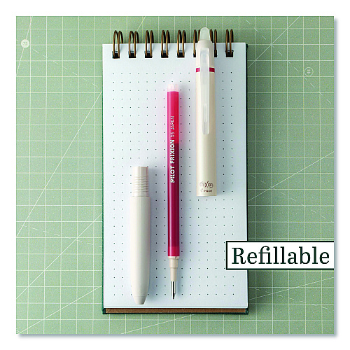 Frixion Waai Erasable Gel Pen, Retractable, Extra Fine 0.5 mm, Cherry Ink, Beige/Cherry Barrel, Dozen