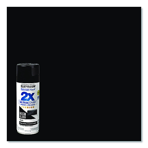 Rust-Oleum Painter's Touch 2X Ultra Cover Spray Paint, High Gloss Black, 12 oz Aerosol Can, 6/Carton (331172)