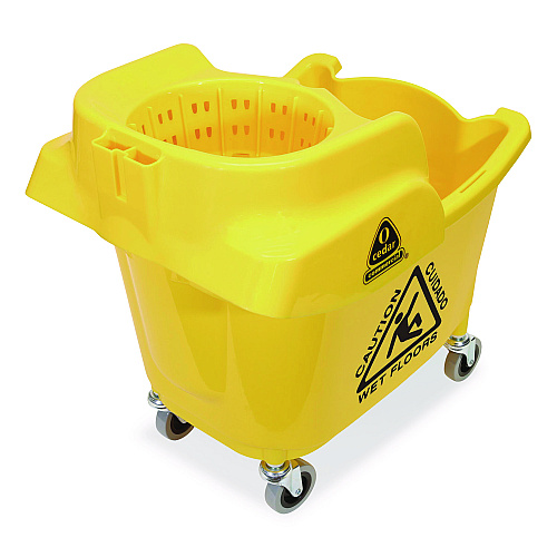Nexstep Commercial Products MaxiRough Institutional Mop Bucket and Wringer, 35 qt, Yellow (96979)