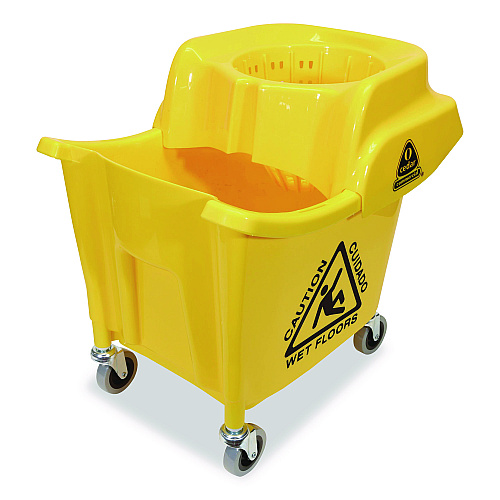 Nexstep Commercial Products MaxiRough Institutional Mop Bucket and Wringer, 35 qt, Yellow (96979)