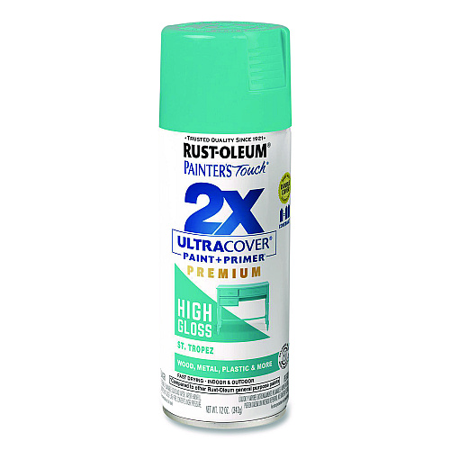 Rust-Oleum Painter's Touch 2X Ultra Cover Spray Paint, High Gloss St. Tropez, 12 oz Aerosol Can, 6/Carton (331175)