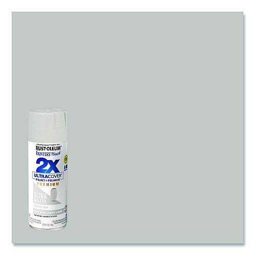 Rust-Oleum Painter's Touch 2X Ultra Cover Spray Paint, Ultra Matte Gray, 12 oz Aerosol Can, 6/Carton (331184)