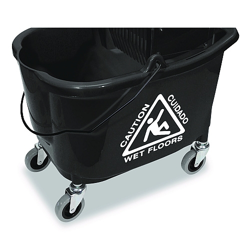 Nexstep Commercial Products Premier Downpress Mop Bucket and Wringer, 35 qt, Black (96998)