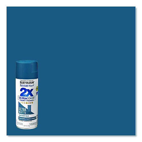 Rust-Oleum Painter's Touch 2X Ultra Cover Spray Paint, Ultra Matte Blue, 12 oz Aerosol Can, 6/Carton (331188)