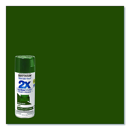 Rust-Oleum Painter's Touch 2X Ultra Cover Spray Paint, Gloss Hunter Green, 12 oz Aerosol Can, 6/Carton (334034)