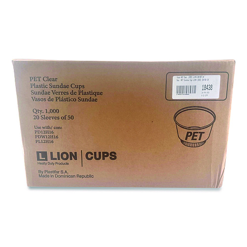 Plastifar Plastic Cold Cups, Sundae, 5 oz, Clear, 1,000/Carton (18438)
